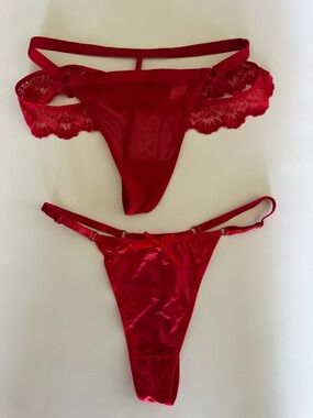 New Pair of Red Thongs - M